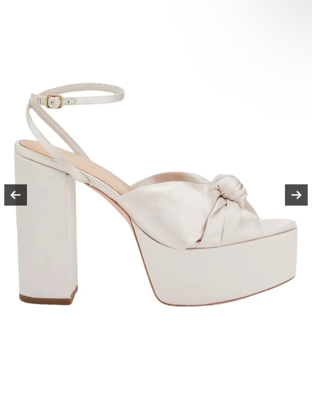 Loeffler Randall Cream Knotted Platform Mule Heels